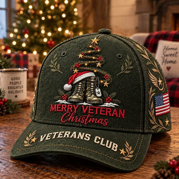 Merry Veteran Christmas Veterans Club Cap