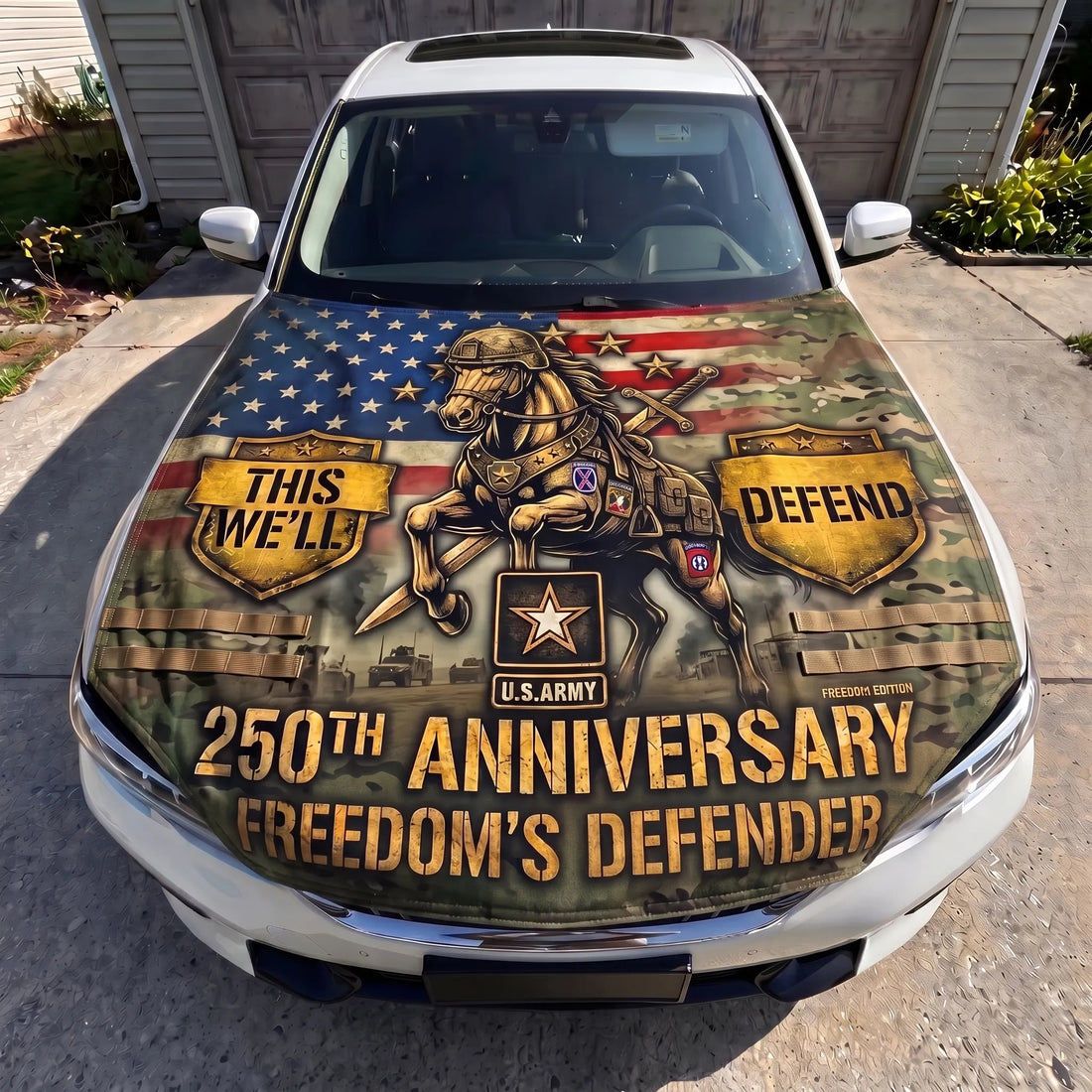 250th Anniversary Military Tribute Hood Flag Cover