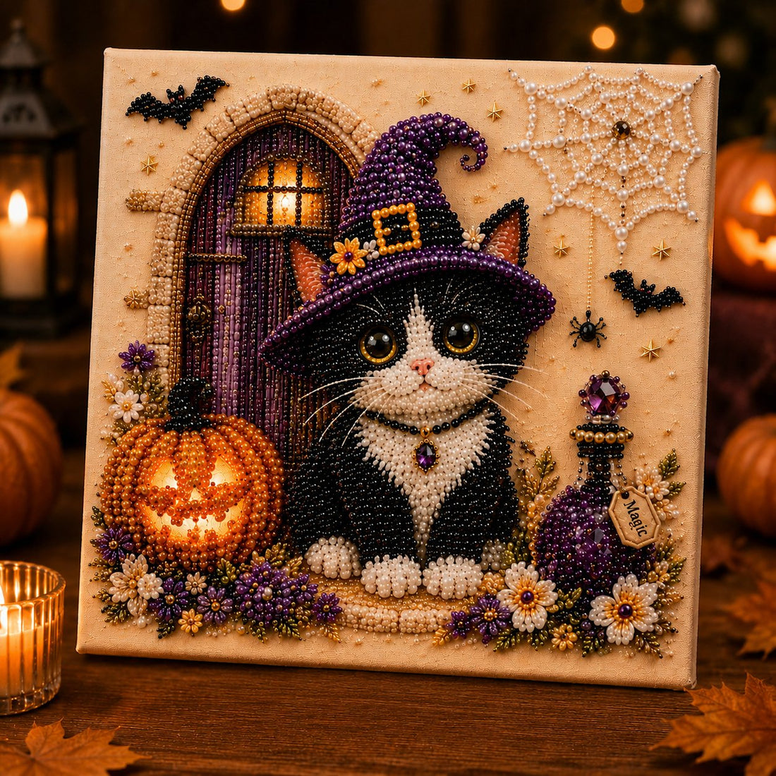 DIY Halloween Cat Pearl Bead Painting Kit