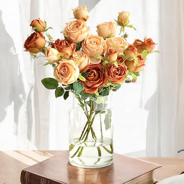 Clear Glass Cylinder Vase – 9" Large Thick Glass Flower Vase