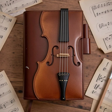 Vintage Violin Leather Notebook