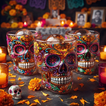 Day of the Dead Whiskey Glass