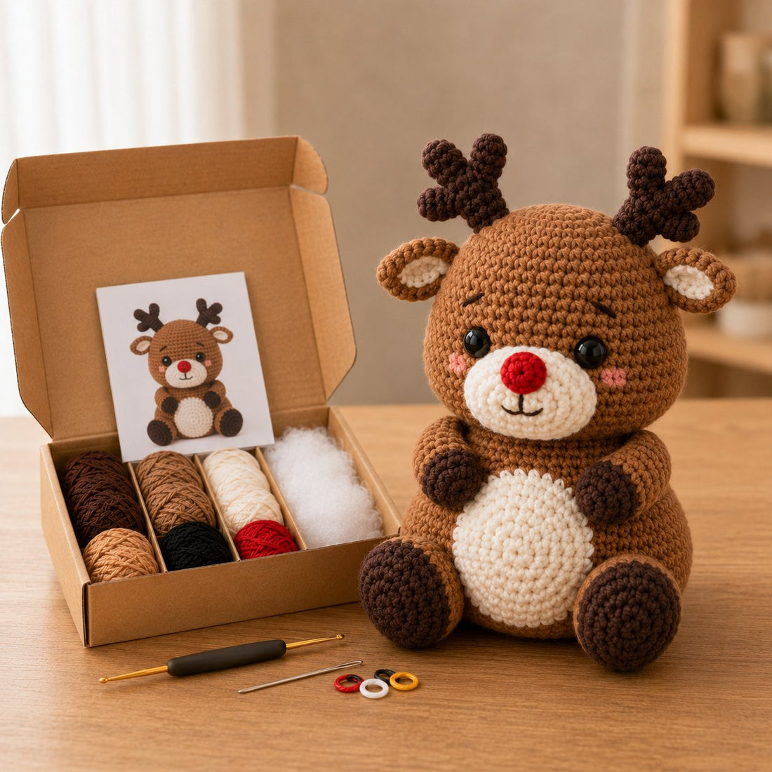 Chibi-Style DIY Christmas Crochet Doll Set