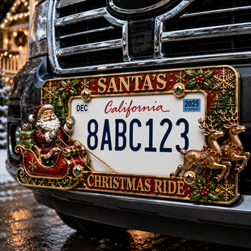 Christmas License Plate Frame – Festive Style for Every Ride