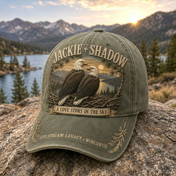 Jackie & Shadow A Love Story in the Sky Bald Eagle Baseball Cap