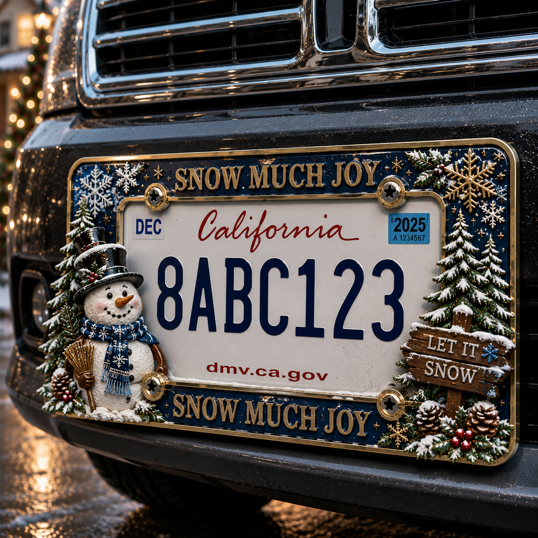 Christmas License Plate Frame – Festive Style for Every Ride