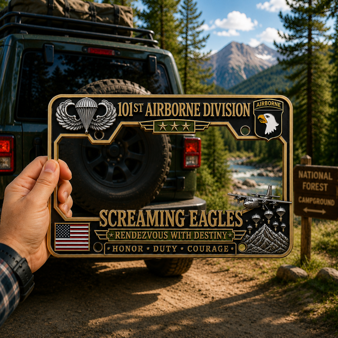 U.S. Army 101st Airborne Division Tribute License Plate Frame