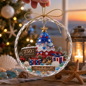Sea Glass-Inspired Patriotic Christmas Ornaments