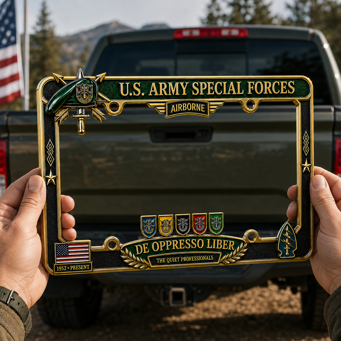 U.S. Army Special Forces Metal License Plate Frame
