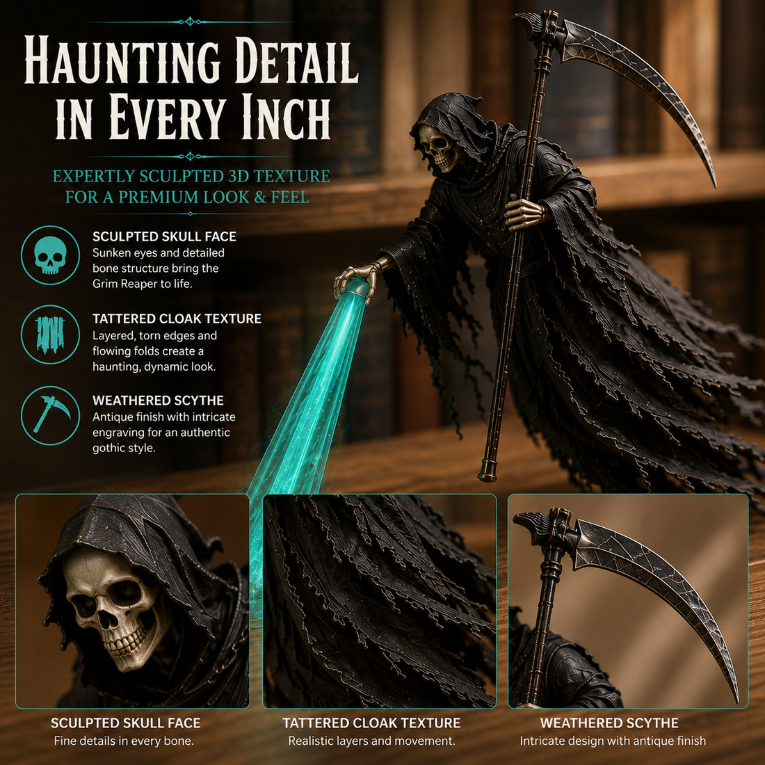 The Soul Collector — Haunted Reaper Shelf Light