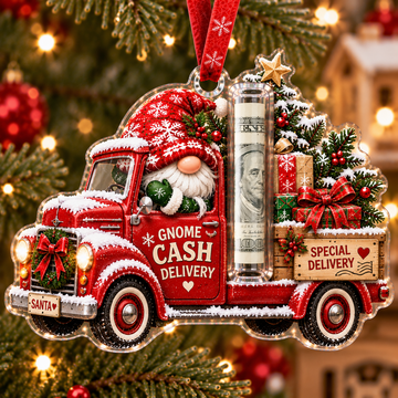 Gnome Christmas Cash Holder Ornament