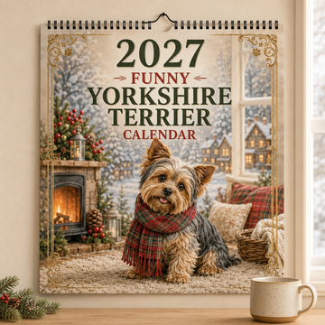 2027 Funny Yorkshire Terrier Wall Calendar
