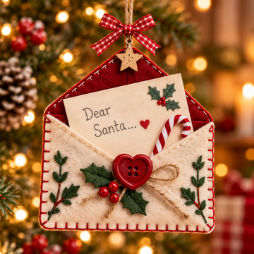 Letters to Santa Christmas Envelope Ornaments – Festive Holiday Wish List Decorations