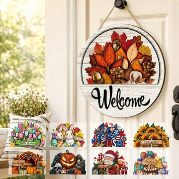 16 Pcs Interchangeable Welcome Sign for Front Door