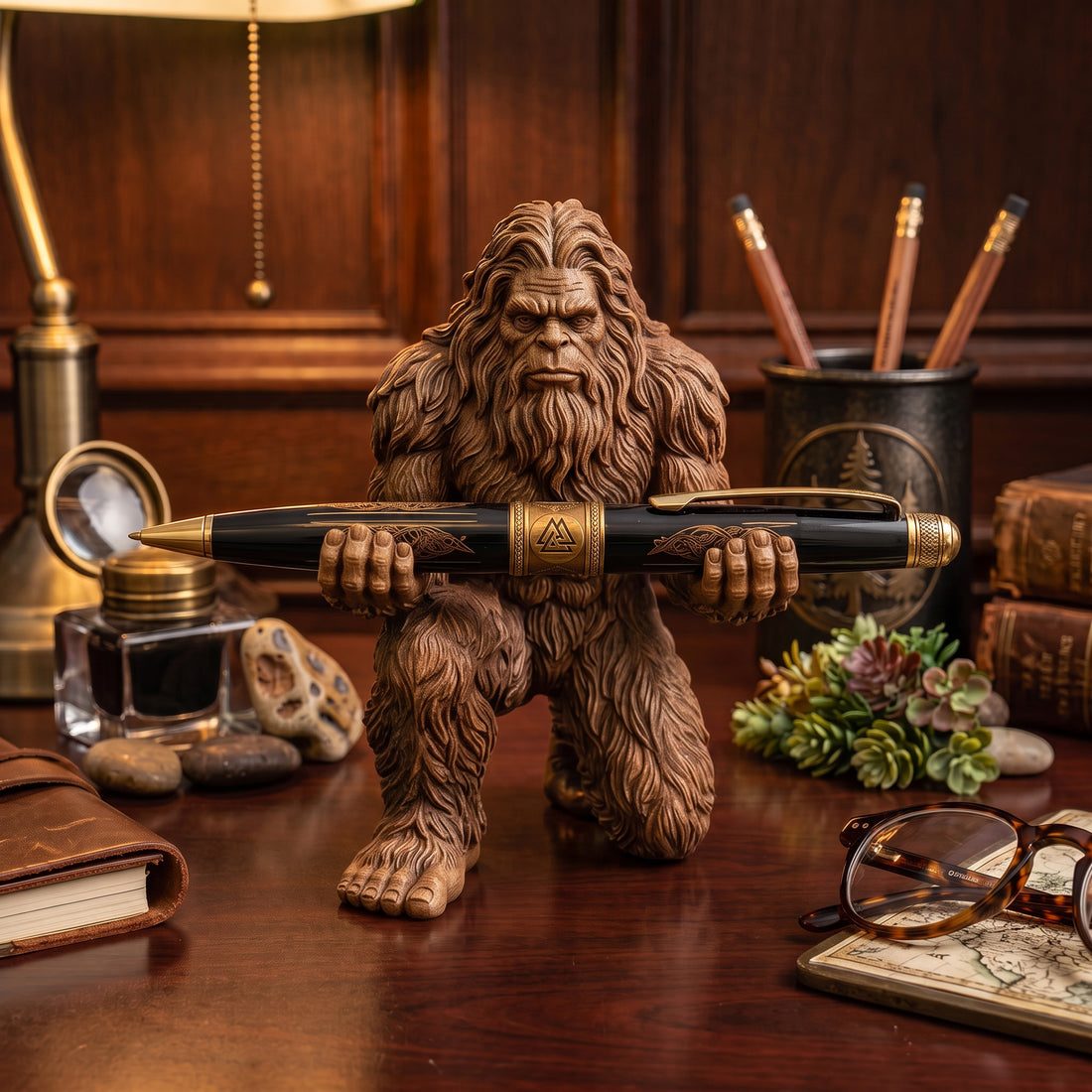 The Kneeling Sasquatch Pen Holder