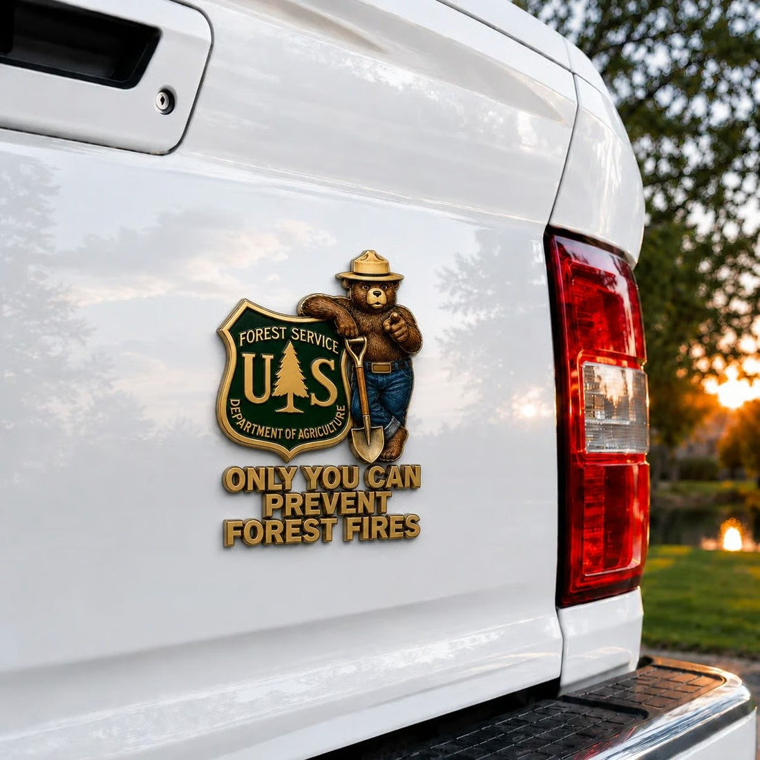 Only You Can Prevent Wildfires Car Emblem Metal Badge