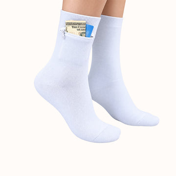 Travel Socks with Hidden Zipper Pocket