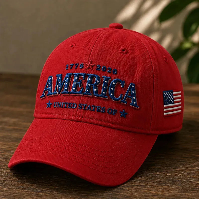 America 1776-2026 Patriotic Anniversary Baseball Cap