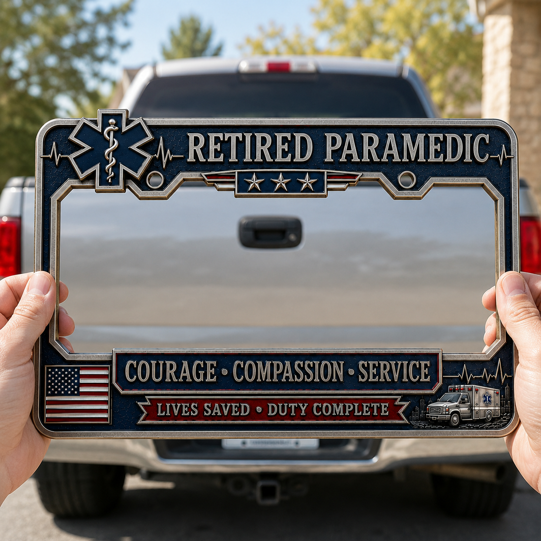 Retired Paramedic License Plate Frame