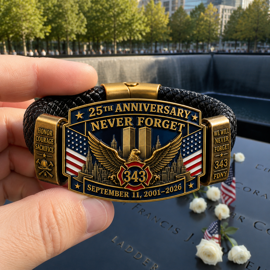 9/11 25th Anniversary Never Forget Tribute Bracelet