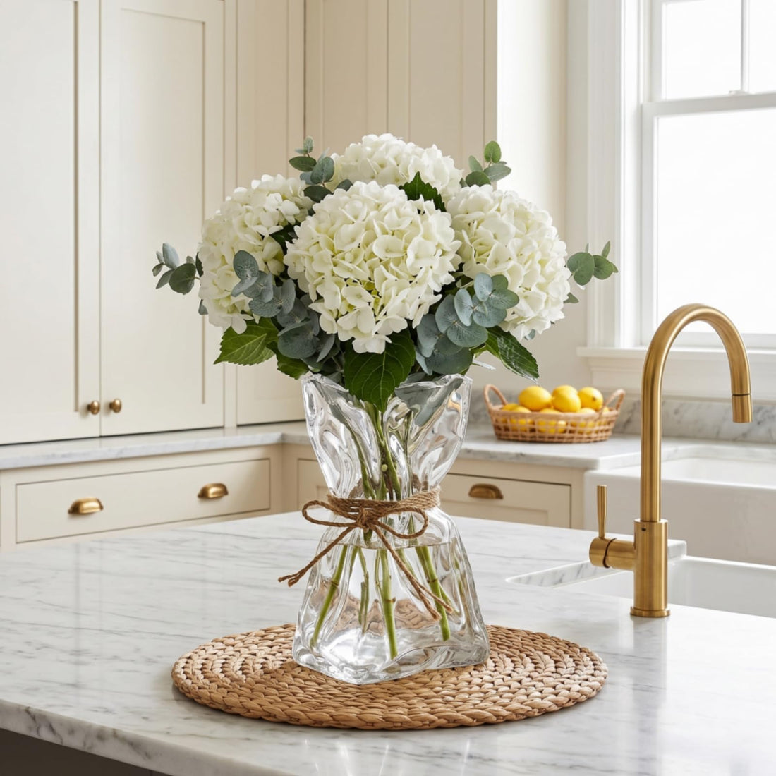 Irregular Shaped Glass Vase – 8.7" Tall Clear Art Decorative Vase