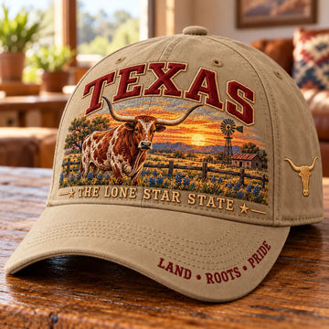 Texas Lone Star State Longhorn Ranch Pride Baseball Cap
