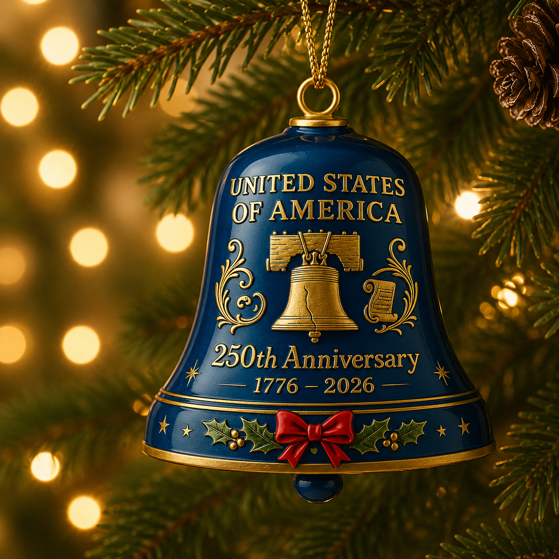 United States 250th Anniversary Bell Ornament