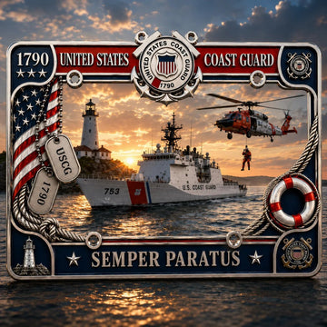U.S. Coast Guard “Semper Paratus” License Plate Frame