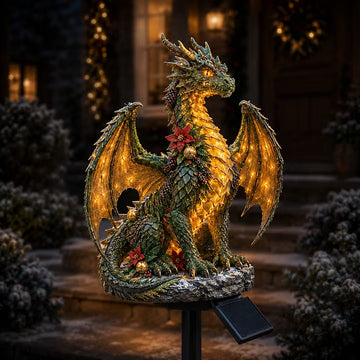 Evergreen Guardian Solar Christmas Dragon Garden Light