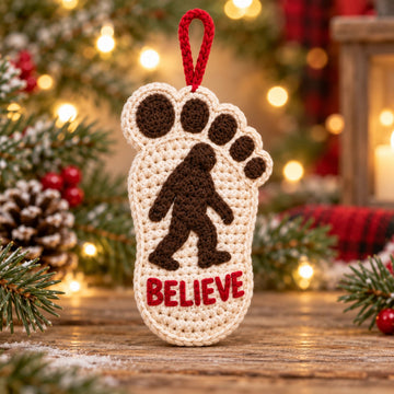 Bigfoot Christmas Footprint Ornaments