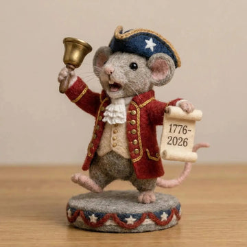 USA 250th Anniversary Needle Felt Mouse Figurine