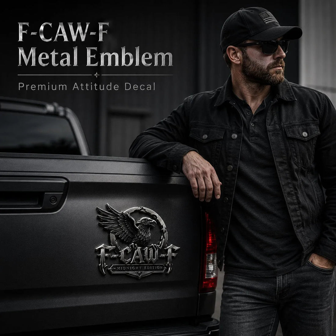 F-CAW-F Midnight Edition Metal Emblem - Premium Attitude Decal