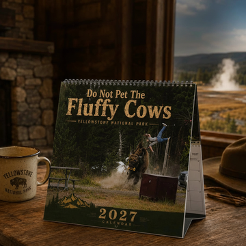 "Do Not Pet The Fluffy Cows" Bison Yellowstone National Park 2027 Wall Calendar
