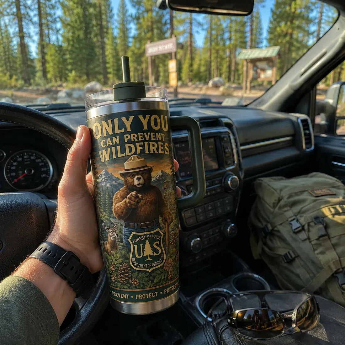 USFS Only You Can Prevent Wildfires Stainless Steel Tumbler