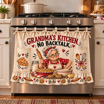 Funny Kitchen Sayings Farmhouse Oven Door Hanging Curtain