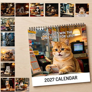 2027 Cat Wall Calendar – Cute Cats Monthly Calendar for Cat Lovers