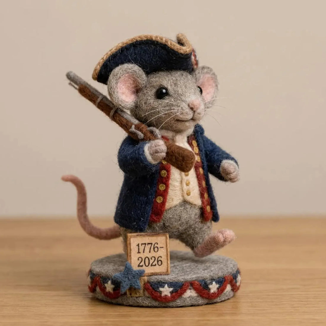 USA 250th Anniversary Needle Felt Mouse Figurine