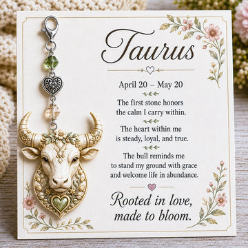 Commemorative Keychains and Cards Featuring The Birthstones of The 12 Zodiac Signs