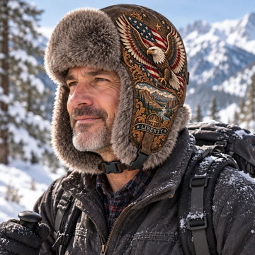 Wings of Liberty Plush-Lined Winter Trapper Hat