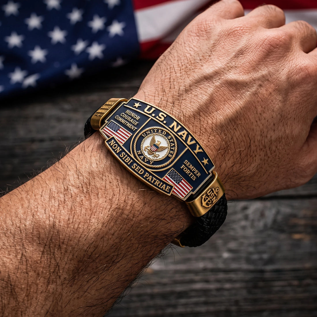 U.S. Navy Non Sibi Sed Patriae Tribute Bracelet