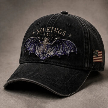 NO KINGS Vintage Gothic Bat Cap