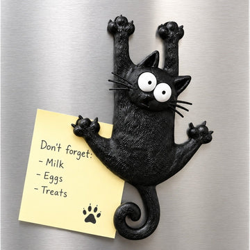 Hanging Black Cat Fridge Magnet