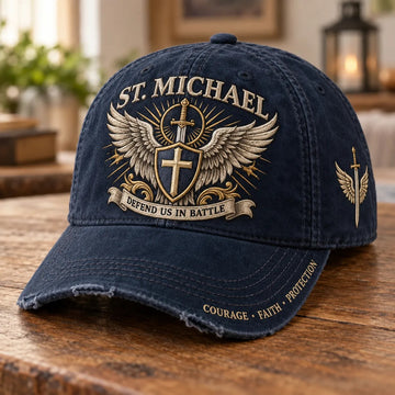 St. Michael Defend Us In Battle Baseball Cap
