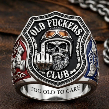 "Old F**kers Club" Skull Ring
