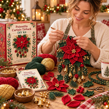 Christmas Crochet Curtain Tieback DIY Kit