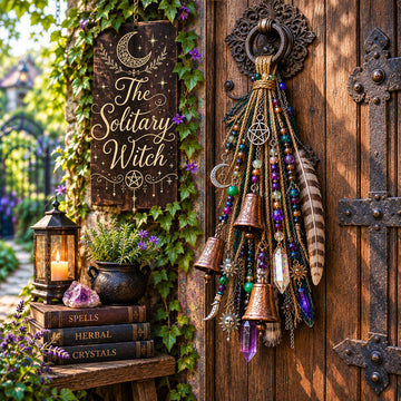 Witchy Door Charm – Bells, Crystals & Celestial Hanging Decor