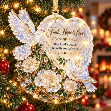 Heart Winged Inspirational Animal Christmas Ornament
