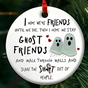 Ghost Friends Forever Sea Glass Ornament