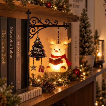 Christmas Library Lantern Bookshelf Light