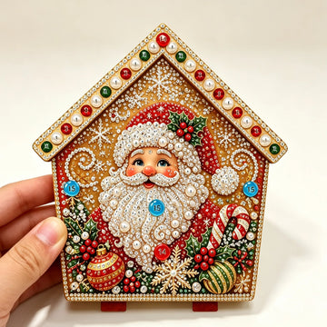 Christmas Wooden House 3D Rhinestone Diamond Art DIY Kit
